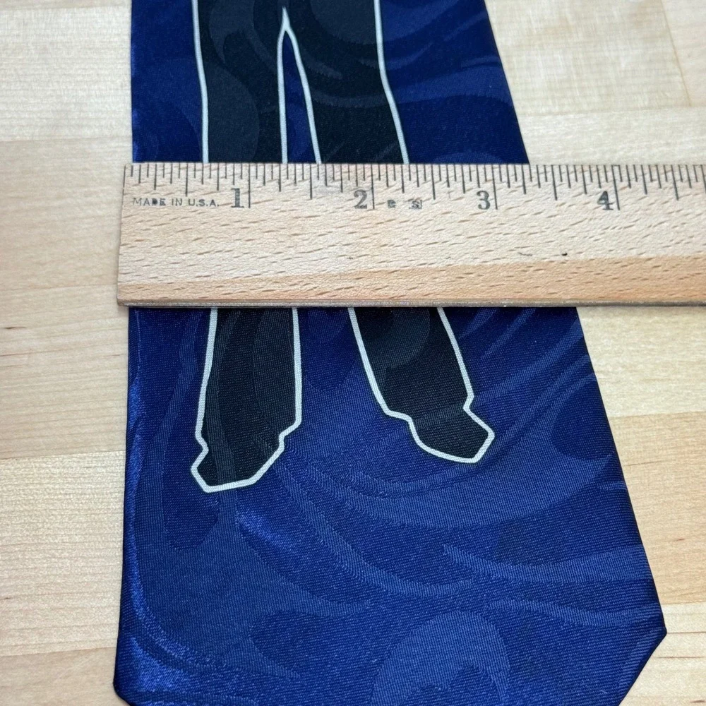 Steven Harris Mens On A Mission From God Navy Blue Graphic Novelty‎ Necktie